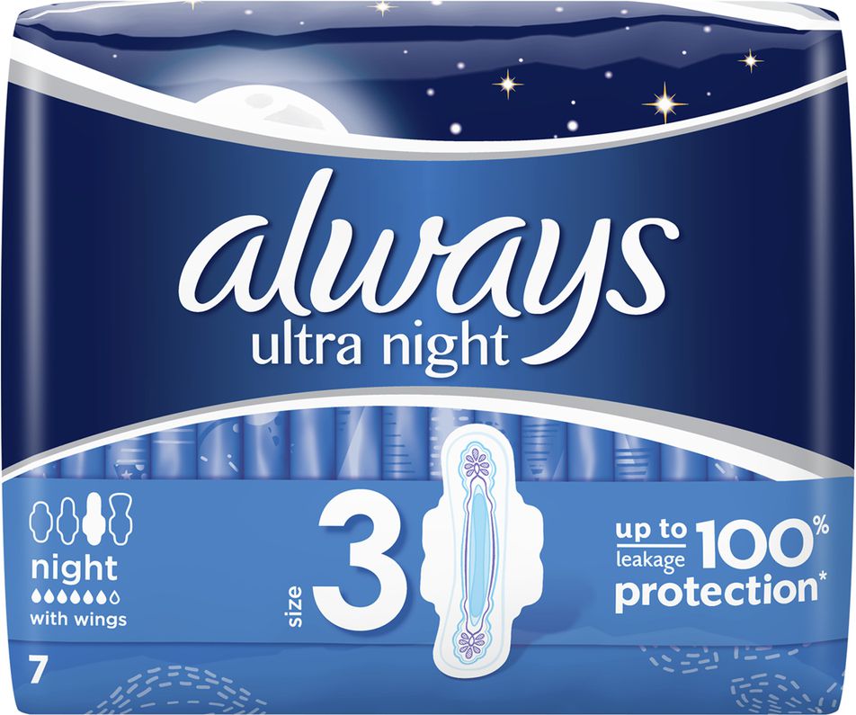 Always Ultra Night Podpaski Higieniczne 7 szt. 012306 (4015400012306) kosmētika ķermenim