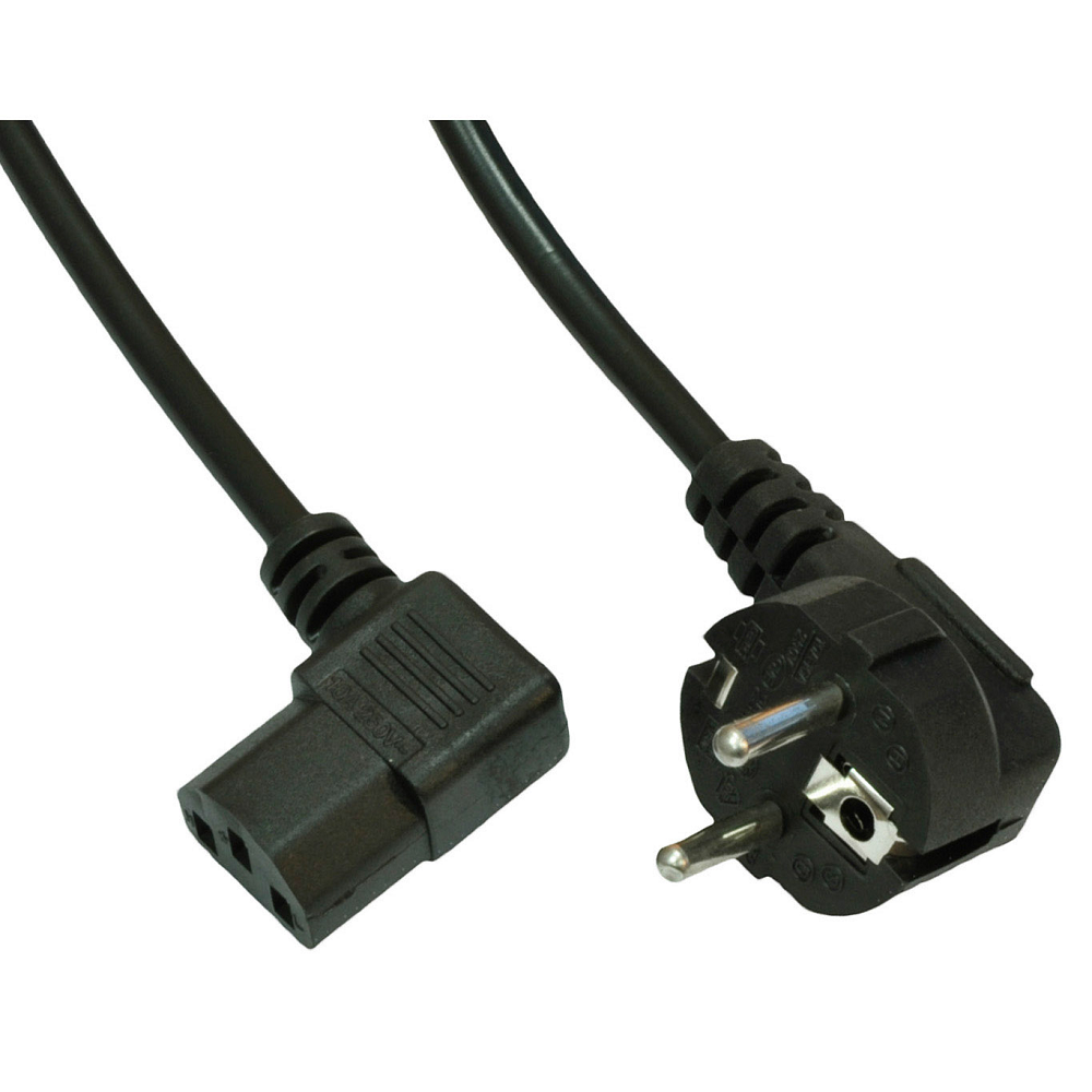 Akyga Power Cord angle  AK-PC-02A IEC C13 250V/50Hz 1.5m EU plug Barošanas kabelis