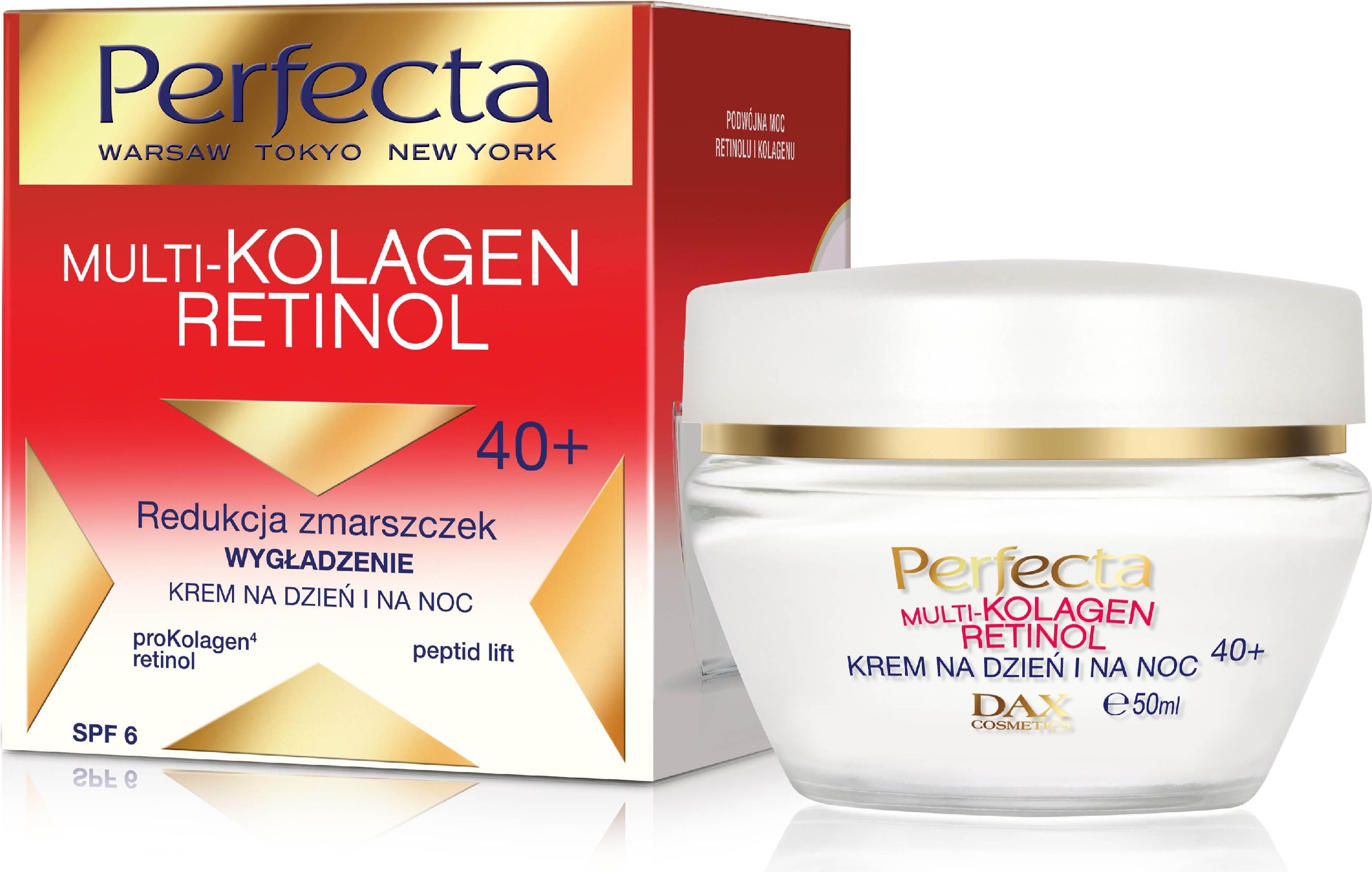 Perfecta Krem do twarzy Multi-Kolagen Retinol 40+ wygladzajacy 50ml 070809 (5900525050809) kosmētika ķermenim