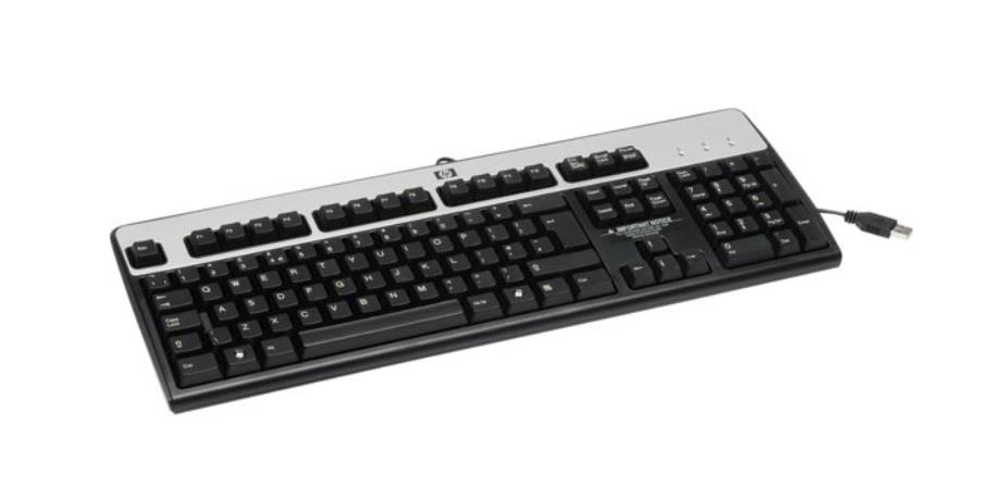 HP USB Standard Keyboard  Silverr/Black US/INT/  Refurbish aksesuārs datorkorpusiem