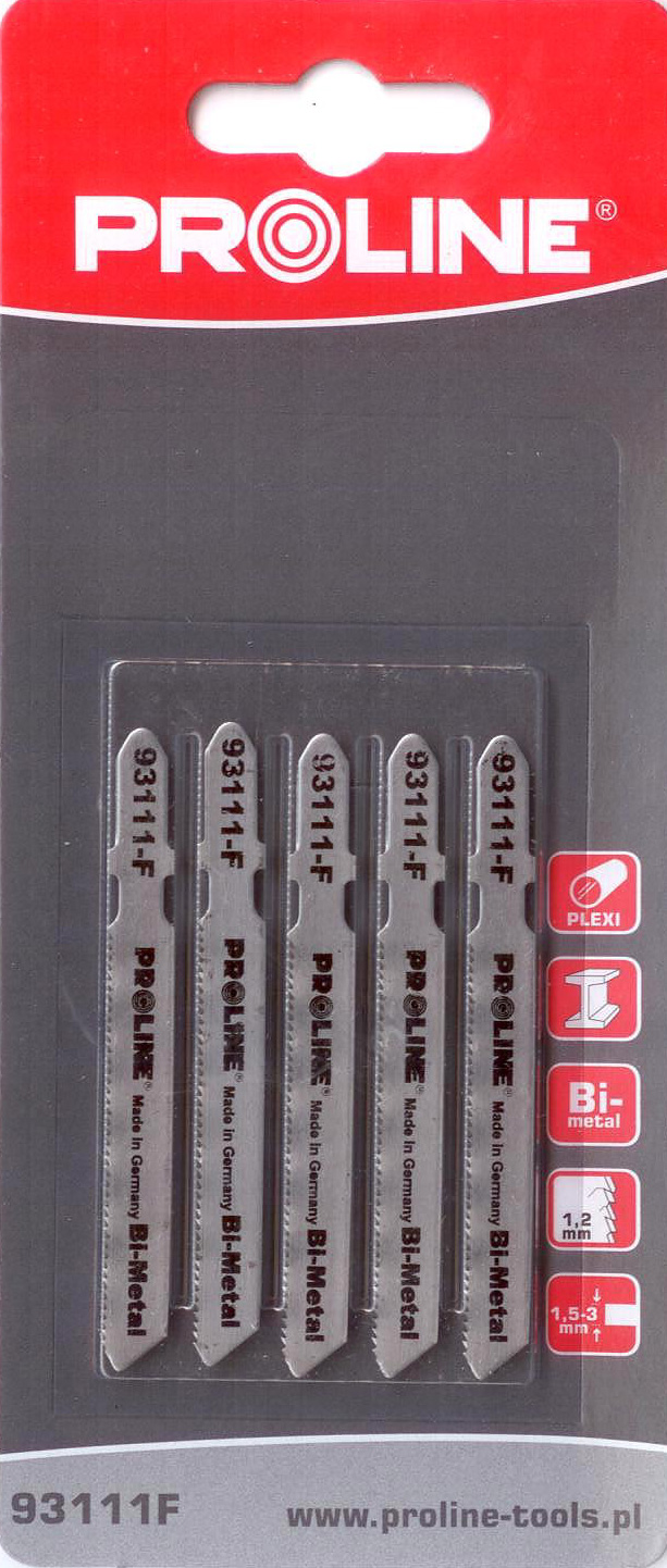 Pro-Line Brzeszczoty do wyrzynarki Bi-Metalowe 5szt. typ T 50x1,2mm - 93111F 93111F (5903755016959) Zāģi