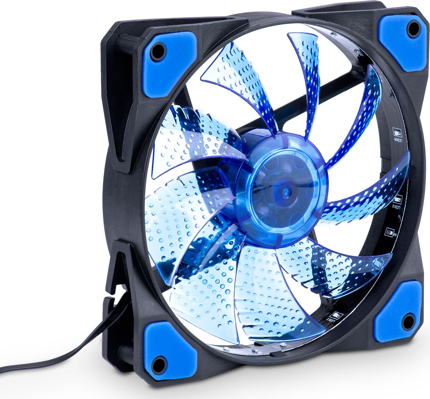 Akyga System fan 15 LED blue AW-12C-BL Molex / 3-pin 120x120 mm ventilators