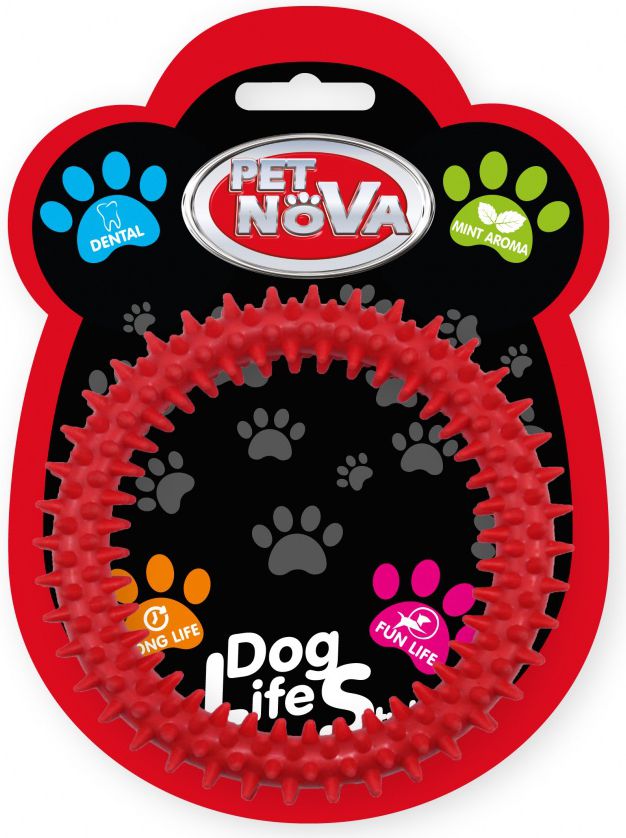 Pet Nova TPR Dentring Red 12.5cm VAT009600 (5904378731793) aksesuārs suņiem