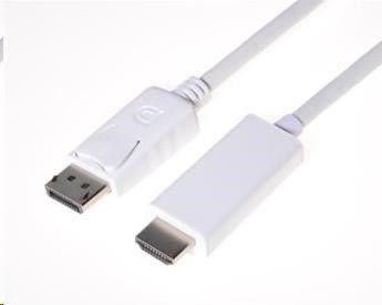 Kabel PremiumCord DisplayPort - HDMI 2m bialy (kportadk01-02) kabelis video, audio