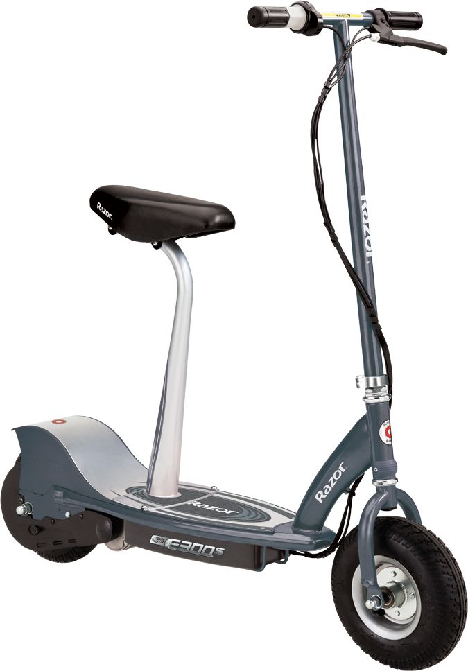 Razor E300S electric scooter gray with seat Elektriskie skuteri un līdzsvara dēļi