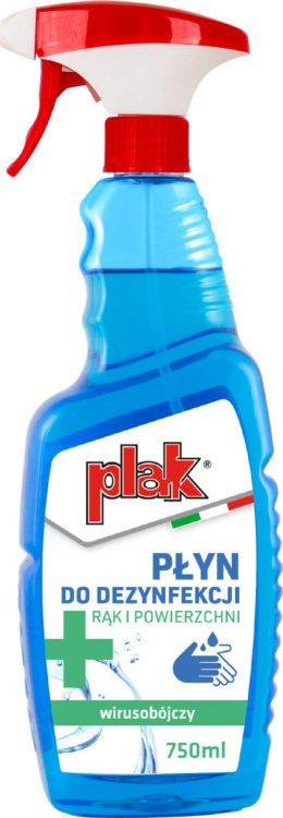 Plak PLAK PLYN DO DEZYNFEKCJI RAK I POWIERZCHNI 750 ML / PLAK HAND AND SURFACE DISINFECTION LIQUID 750 ML PLAK72HS750 (5903246870633) Sadzīves ķīmija