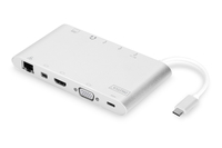 DIGITUS Dockingstation USB3.1/C 11xBu Universal Alu silber r adapteris