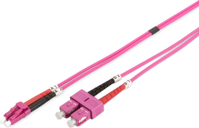 DIGITUS LWL Patchkabel LC -> SC 2.00m  Multimode Duplex OM4 apgaismes ķermenis