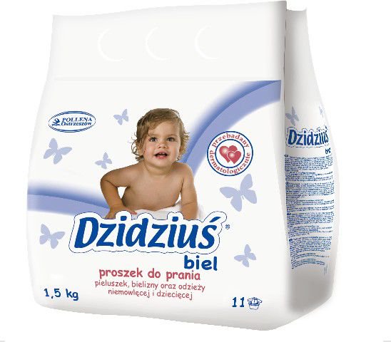 Dzidzius  Proszek do prania pieluszek, bielizny, odziezy niemowlecej Biel 1,5kg 802467 (5900133002467) Sadzīves ķīmija