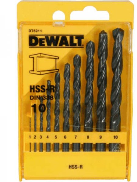 Wiertlo Dewalt do metalu HSS walcowe 2 7 4 5 1 3 6 10 8 9mm zestaw (DT5911-QZ)