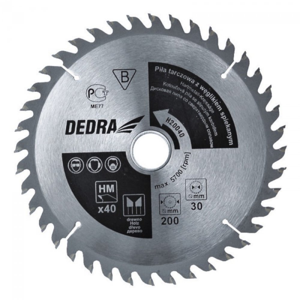 Dedra Pila tarczowa 400x30mm 40z. z weglikiem spiekanym - H40040 H40040 (5902628814265) Elektriskais zāģis