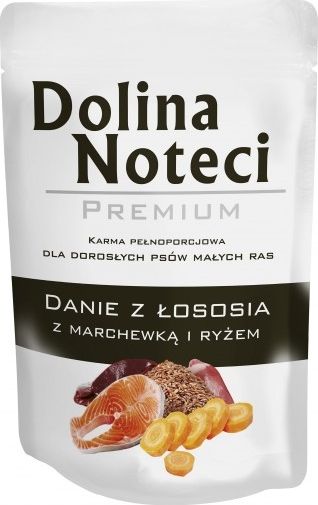 Dolina Noteci Saszetka Losos z marchewka i ryzem dla malych ras 100g VAT012076 (5902921301219) barība suņiem