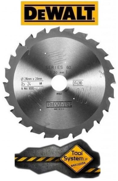 Dewalt Tarcza pilarska do pilarek stacjonarnych 216x30mm, 24 zeby (DT4310-QZ) Elektriskais zāģis