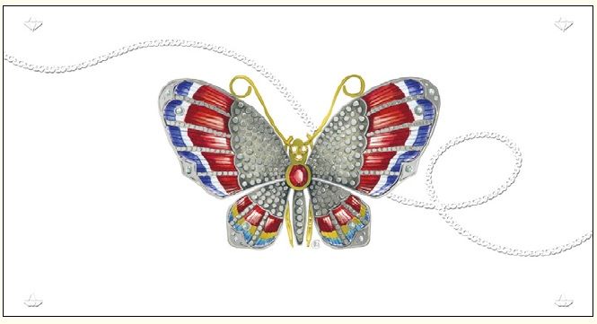 DA VINCI Karnet Motyl DaVinci 12x23 cm + koperta (G06 33A 230) GIFT0721 (8033120952302)