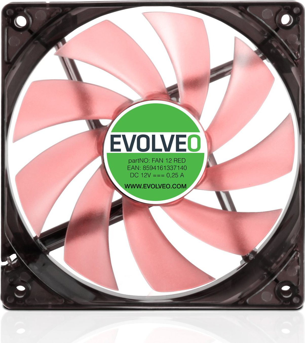 Wentylator Evolveo FAN 12 RED FAN 12 RED (8594161337140) ventilators