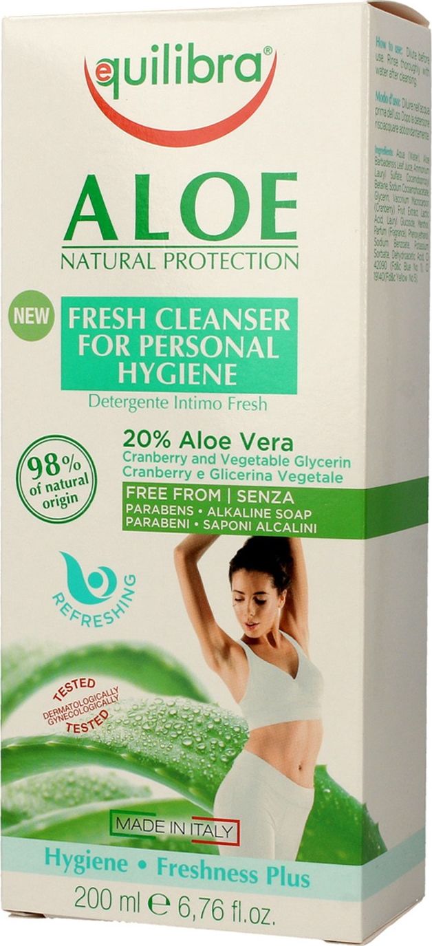 Equilibra Aloe Cleanser For Personal Hygiene aloesowy zel do higieny intymnej Aloe Vera 200ml 8000137014828 (8000137014828) kosmētika ķermenim