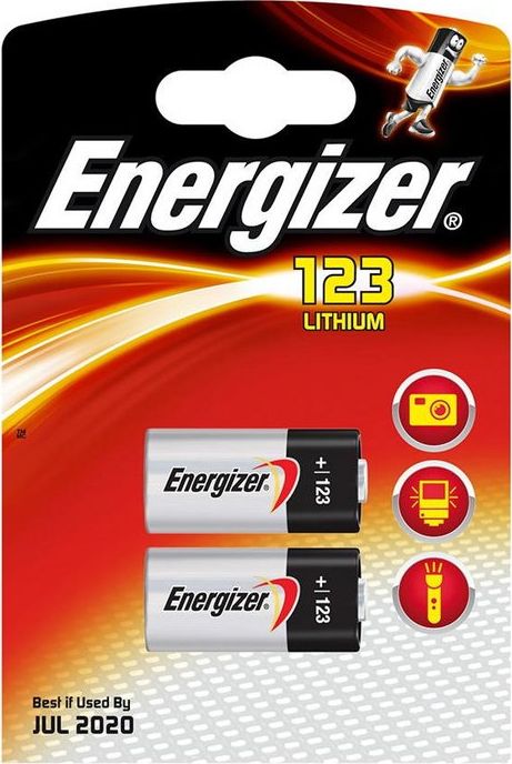 ENERGIZER CR123A -2 gab blisters Baterija