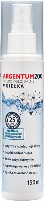 Aura Herbals Argentum 200 mgielka do ciala 25PPM Srebro Koloidalne 150 ml 5901549658699 (5901549658699) kosmētikas noņēmējs