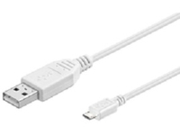 MicroConnect  USB A - Micro USB B 5P 1,8m White USB kabelis