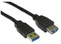 MicroConnect  USB3.0  A-A 1m M-F, Black USB kabelis