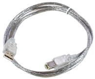 MicroConnect 9461-30-M2-T501 USB2.0 A-B 2m M-M,Transparent USB kabelis