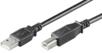 MicroConnect USB2.0 A-B M-M 0,1m BLACK Hi-Speed cable USB kabelis