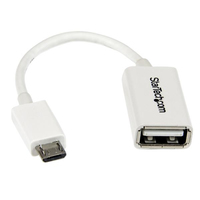 StarTech.com Micro USB auf USB OTG Adapter Stecker / Buchse - white (UUSBOTGW) adapteris