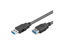 MicroConnect  USB3.0  A-A 2m M-F, Black USB kabelis