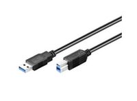 MicroConnect  USB3.0  A-B 0.5m M-M Black USB kabelis