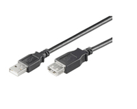 MicroConnect  USB2.0  Extension A-A 1m M-F Black, Hi-Speed cable USB kabelis