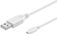 MicroConnect Micro USB Cable, White, 5m USB2.0 A - Micro USB B 5P USB kabelis