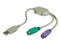 MicroConnect USB A - Converter 2x PS/2 0,3m Support W98, WinME, W2000, XP, USBTM , USBA2PS2 kabelis datoram