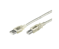 MicroConnect 9461-30-MA-T501 USB2.0 A-B 1m M-M Transparent USB kabelis