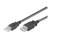 MicroConnect USB2.0  Extension A-A 0,1m M-F Black, Hi-Speed cable  USBAAF01B kabelis, vads