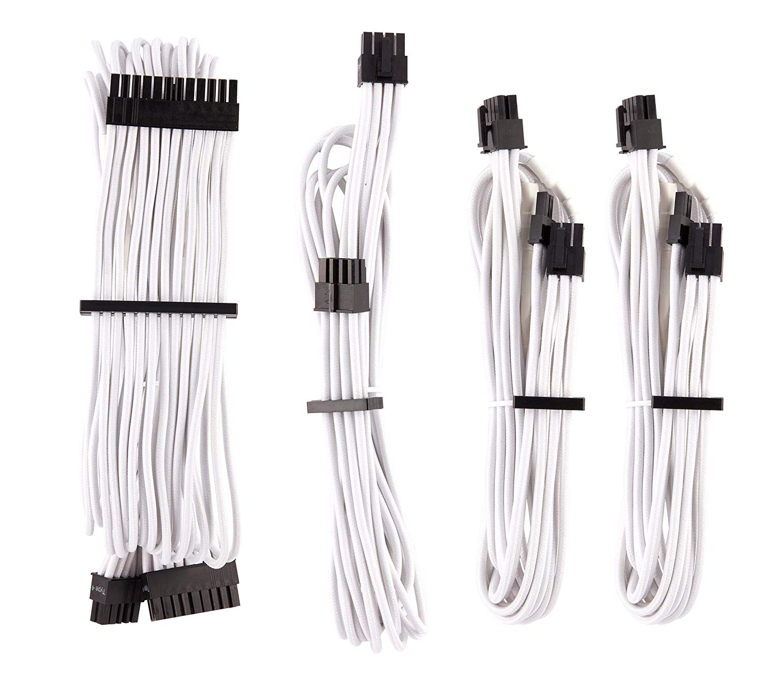 Corsair Power Supply Cable Premium Starter Kit Type 4 Gen 4, 8-piece - white aksesuārs datorkorpusiem