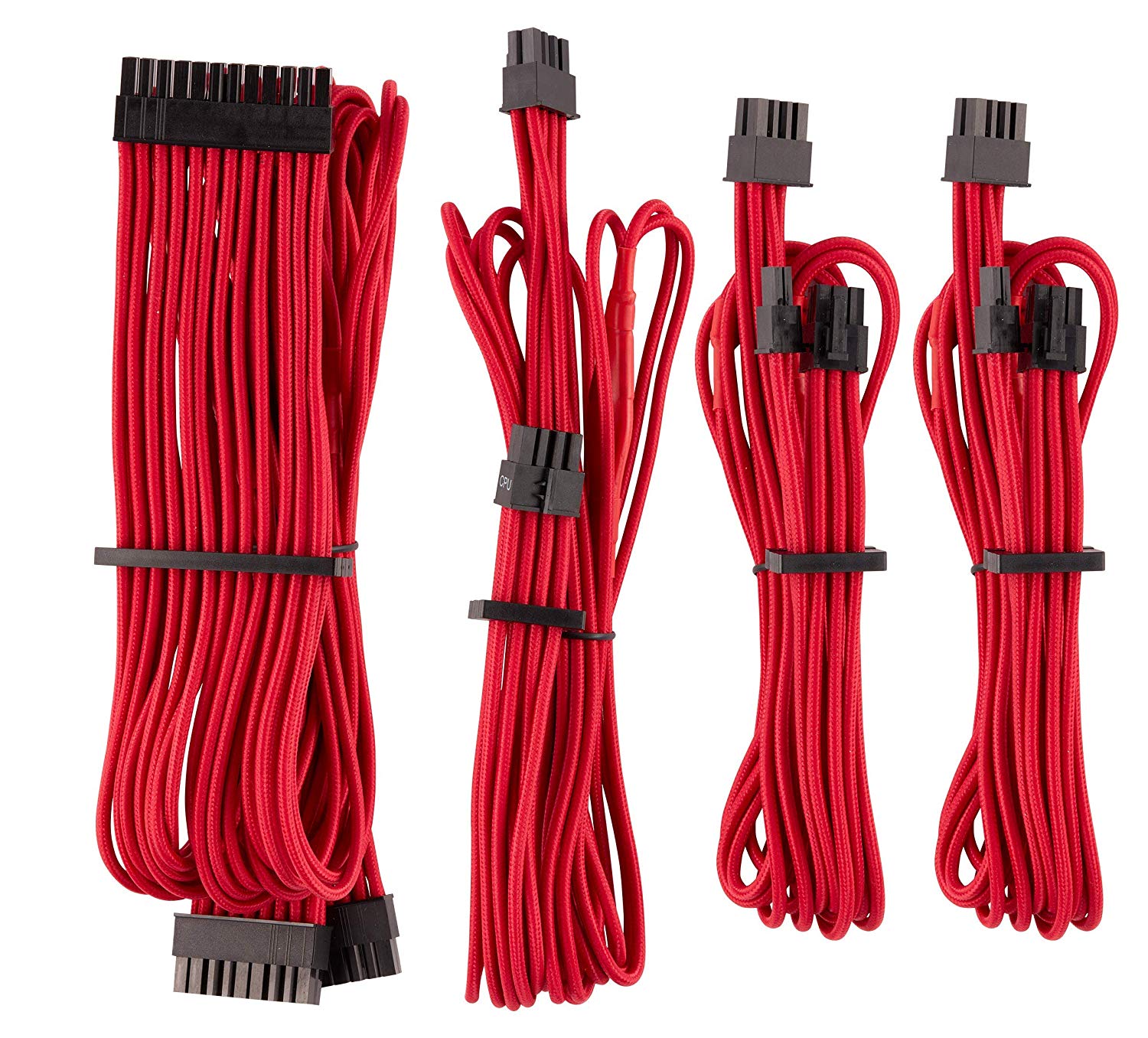 Corsair Power Supply Cable Premium Starter Kit Type 4 Gen 4, 8-piece - red aksesuārs datorkorpusiem