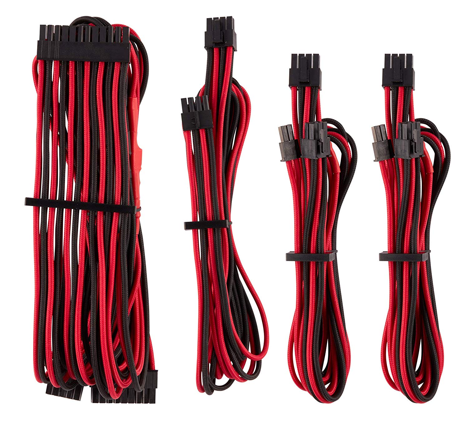 Corsair Power Supply Cable Premium Starter Kit Type 4 Gen 4, 8-piece - red/black aksesuārs datorkorpusiem