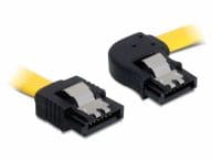 Delock Cable SATA 6 Gb/s male straight > SATA male right angled 30 cm yellow met kabelis datoram