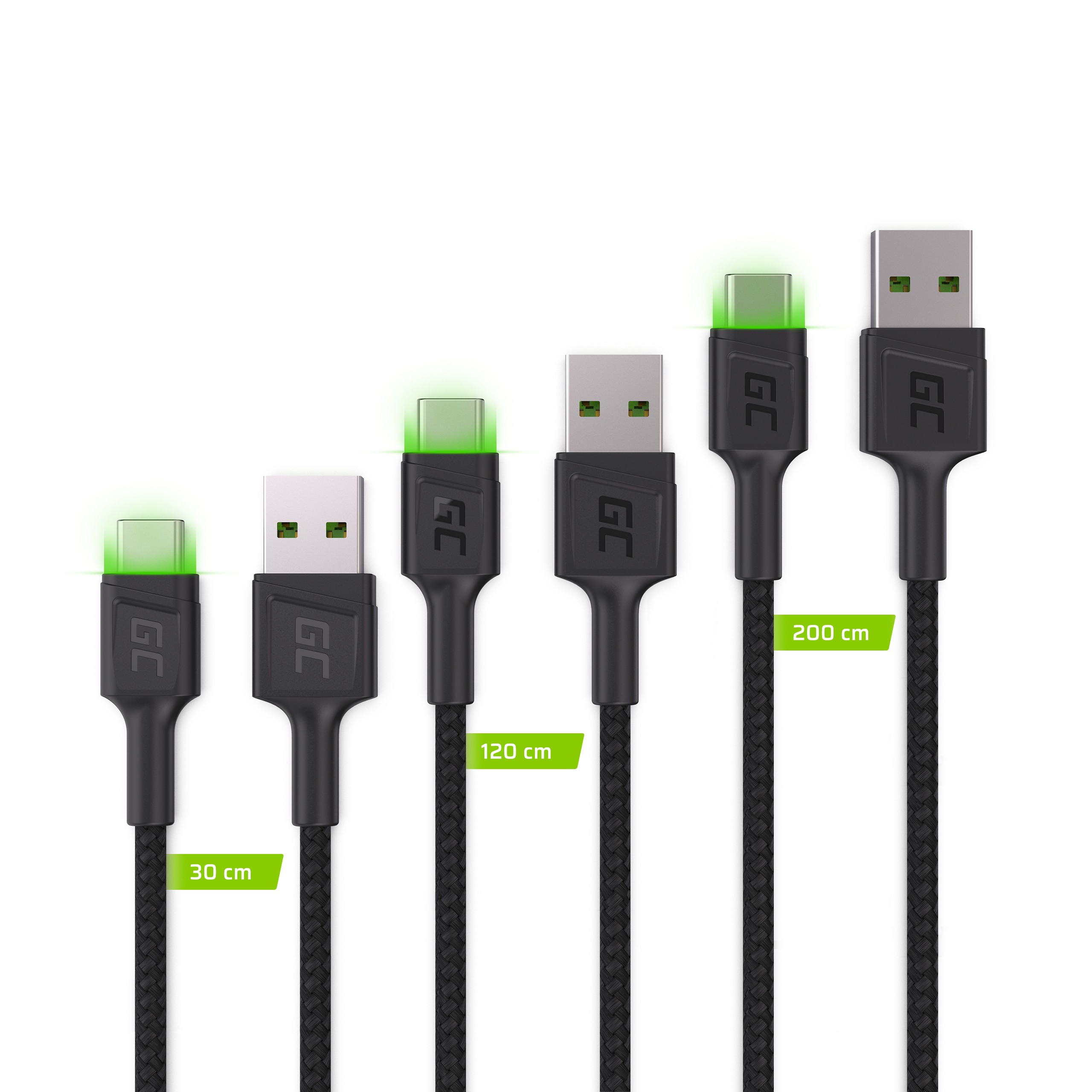 GREENCELL 3x Cable GC Ray USB-C 30cm aksesuārs mobilajiem telefoniem