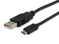 Equip USB 2.0 Kabel A->C M/M 1,0m Type C Polybeutel kabelis, vads