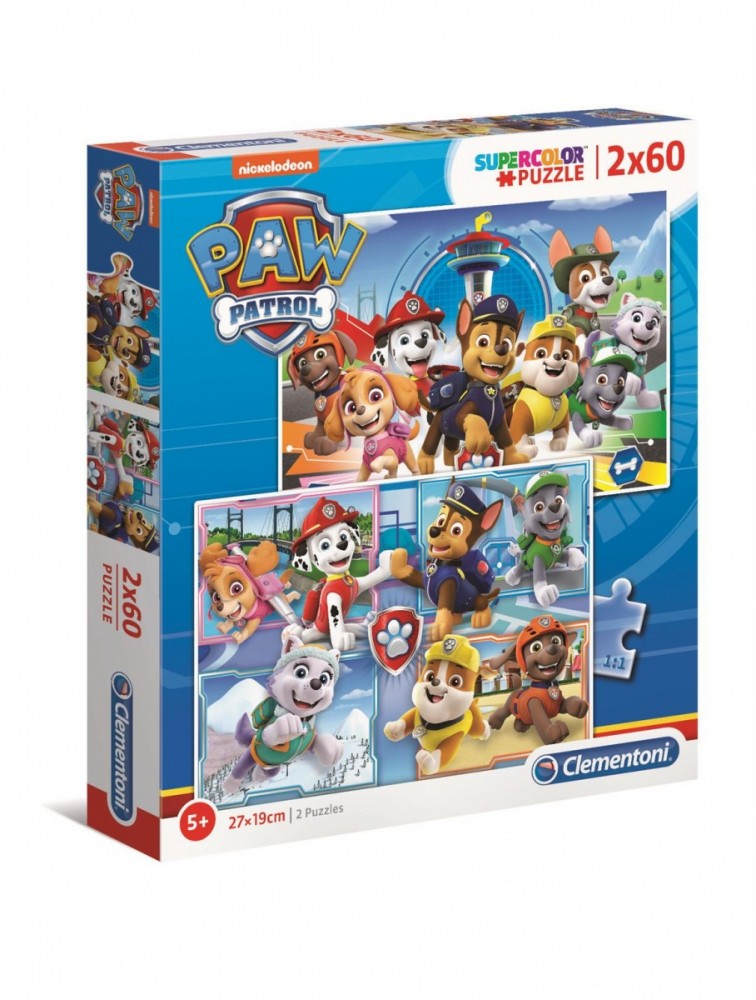 Clementoni Puzzle 2x60 pieces Paw Patrol puzle, puzzle