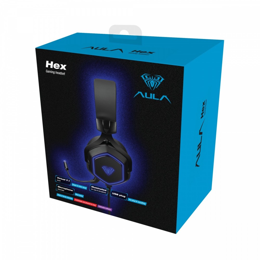 Gaming headset Hex USB 7.1 (with backlight) austiņas