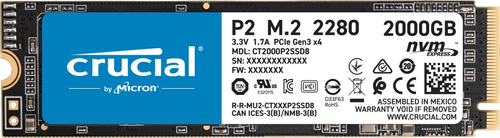 Crucial P2 2TB 3D NAND NVME PCIe M.2 SSD SSD disks