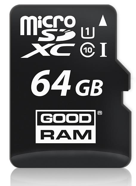 GOODRAM 64GB microSDHC class 10 UHS I + adapter atmiņas karte