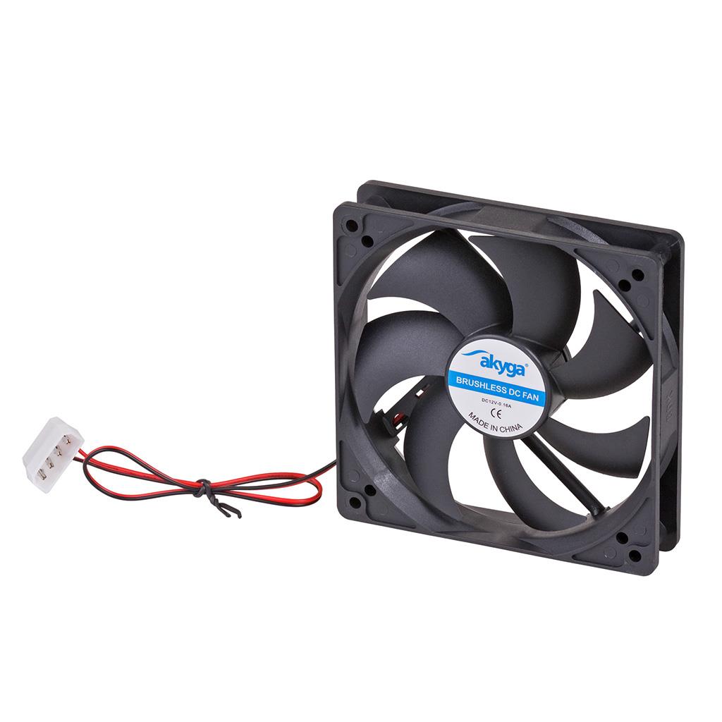 Akyga System fan 12 cm black AW-12A-BK Molex 120x120 mm ventilators