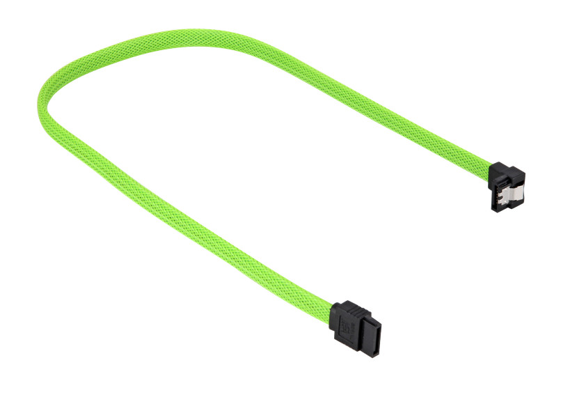 Sharkoon SATA III Angled Cable green - 60 cm kabelis datoram