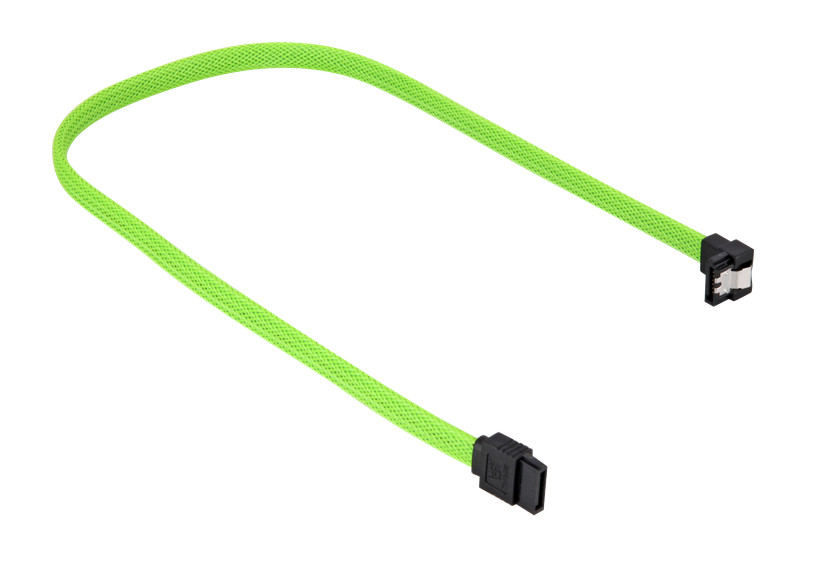 Sharkoon SATA III Angled Cable green - 45 cm kabelis datoram