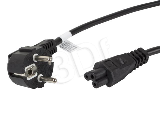 Laptop power cable (MIKI) IEC 7/7 - IEC 320 C5 1.8M VDE black kabelis datoram