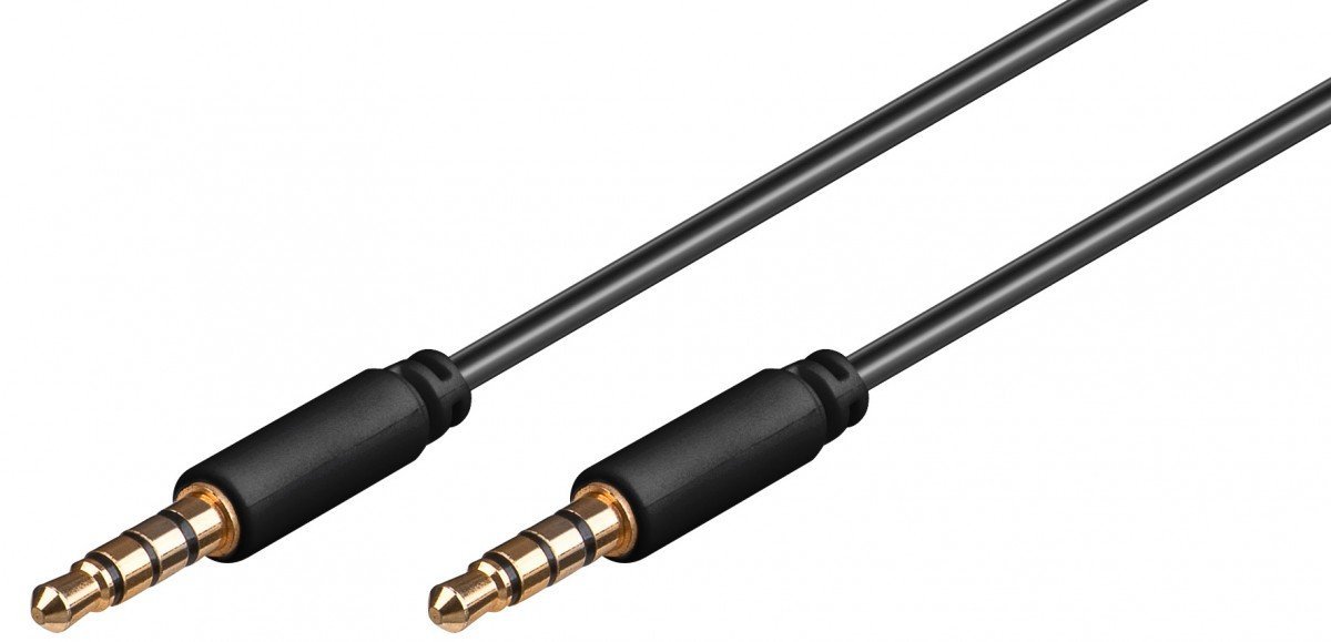 goobay jack 3.5mm St.St. 4-pin black 2m kabelis, vads