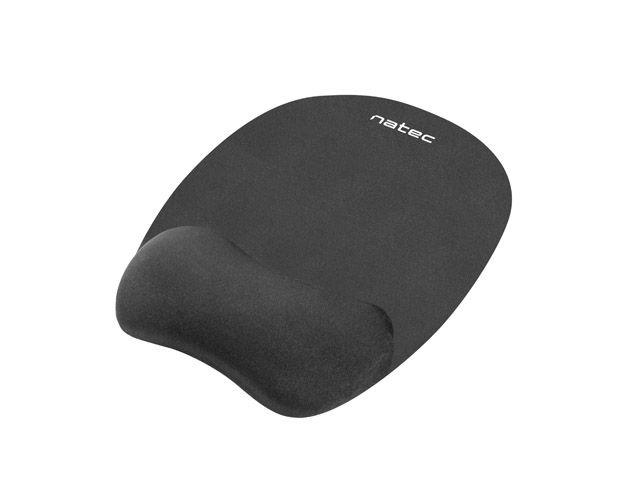 Natec Mousepad Ergonomic CHIPMUNK memory foam filling, black aksesuārs datorkorpusiem